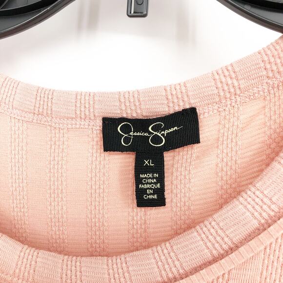 Jessica Simpson Womens Poppy Dolman Sweater XL Pink Ribbed Trim Pullover NWT - Picture 7 of 11